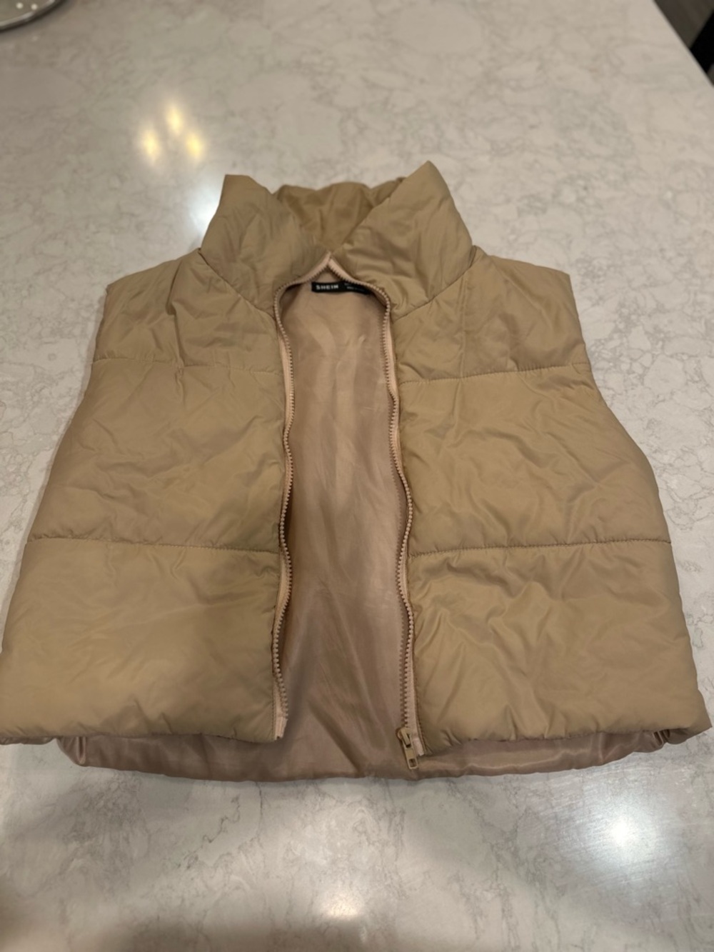 Shein tan size small cropped vest
